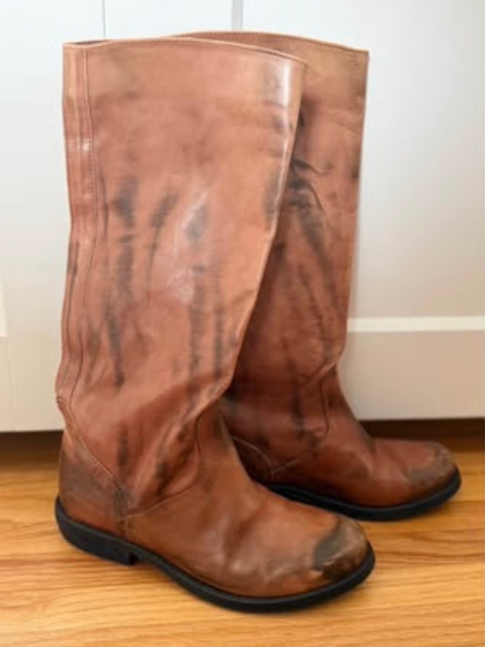 Italian Leather Boots – Soft Cognac Patina – Size 36 (6–6.5)